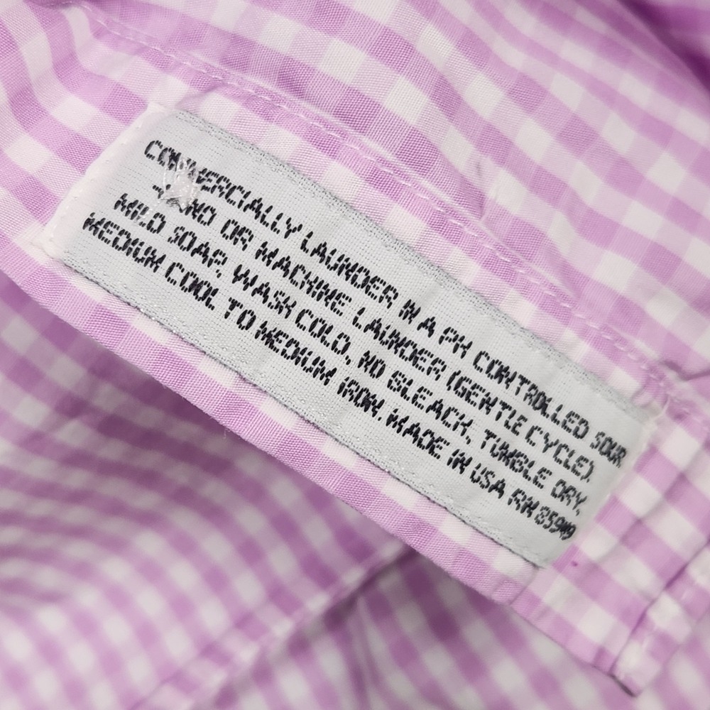 Maus Hoffman Shirt Mens Large Pink Check Pattern Short Sleeve Button Down USA - Picture 6 of 12